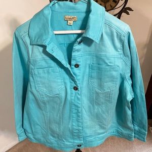 One World Aqua Jean Jacket, Size XL, Wash but not Worn, No trade